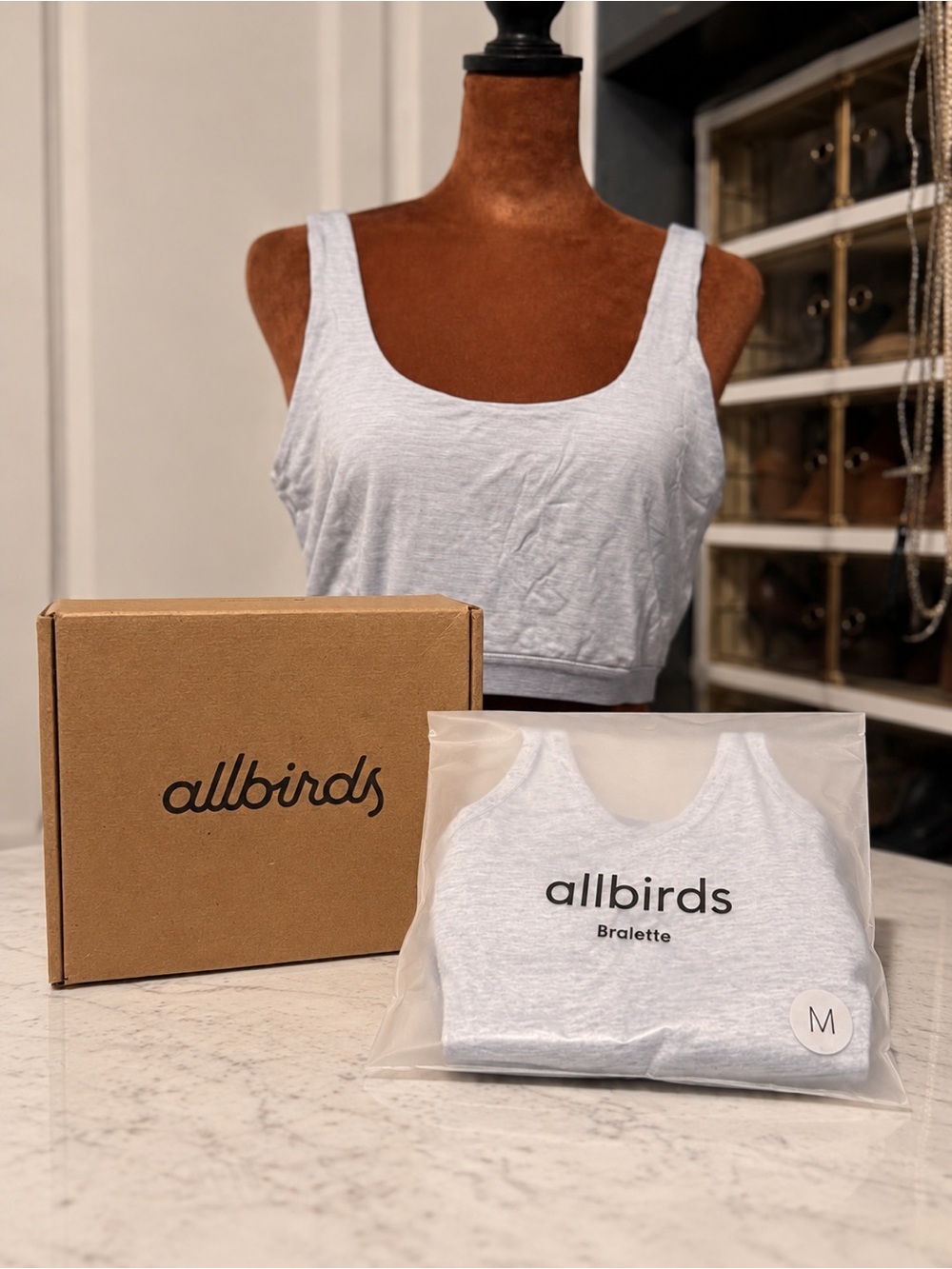 allbirds Light Heather Gray Bralette - Scoop Neck Comfort